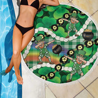 St Patrick's Day Palaka Hawaii Beach Blanket Kukui Nut Pikake Lei Shamrock Dabbing Leprechaun LT14 - Polynesian Pride