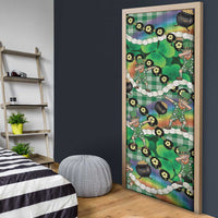 St Patrick's Day Palaka Hawaii Door Cover Kukui Nut Pikake Lei Shamrock Dabbing Leprechaun