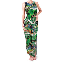 St Patrick's Day Palaka Hawaii Family Matching Tank Maxi Dress and Hawaiian Shirt Kukui Nut Pikake Lei Shamrock Dabbing Leprechaun