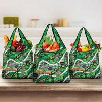 St Patrick's Day Palaka Hawaii Grocery Bag Kukui Nut Pikake Lei Shamrock Dabbing Leprechaun