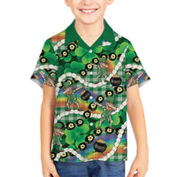 St Patrick's Day Palaka Hawaii Hawaiian Shirt Kukui Nut Pikake Lei Shamrock Dabbing Leprechaun LT14 - Polynesian Pride