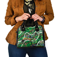 St Patrick's Day Palaka Hawaii Shoulder Handbag Kukui Nut Pikake Lei Shamrock Dabbing Leprechaun