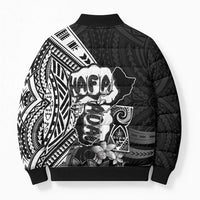 Hafa Adai Guam Discovery Day Bomber Puffer Jacket Chamorro Latte Stone Hand Black Version