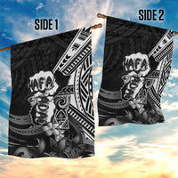 Hafa Adai Guam Discovery Day Garden Flag Chamorro Latte Stone Hand Black Version