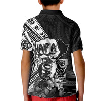 Hafa Adai Guam Discovery Day Kid Polo Shirt Chamorro Latte Stone Hand Black Version
