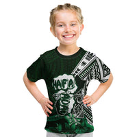 Hafa Adai Guam Discovery Day Kid T Shirt Chamorro Latte Stone Hand Green Version LT14 Green - Polynesian Pride
