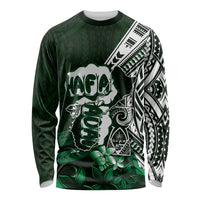 Hafa Adai Guam Discovery Day Long Sleeve Shirt Chamorro Latte Stone Hand Green Version LT14 Unisex Green - Polynesian Pride