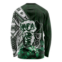 Hafa Adai Guam Discovery Day Long Sleeve Shirt Chamorro Latte Stone Hand Green Version LT14 - Polynesian Pride