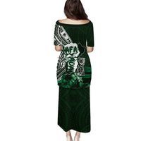 Hafa Adai Guam Discovery Day Puletasi Chamorro Latte Stone Hand Green Version
