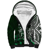 Hafa Adai Guam Discovery Day Sherpa Hoodie Chamorro Latte Stone Hand Green Version LT14 Unisex Green - Polynesian Pride