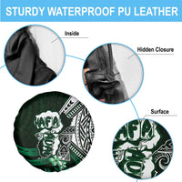 Hafa Adai Guam Discovery Day Spare Tire Cover Chamorro Latte Stone Hand Green Version