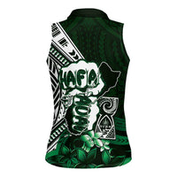 Hafa Adai Guam Discovery Day Women Sleeveless Polo Shirt Chamorro Latte Stone Hand Green Version
