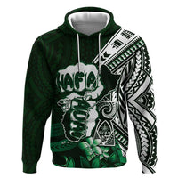 Hafa Adai Guam Discovery Day Zip Hoodie Chamorro Latte Stone Hand Green Version