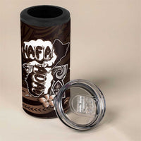 Hafa Adai Guam Discovery Day 4 in 1 Can Cooler Tumbler Chamorro Latte Stone Hand Brown Version
