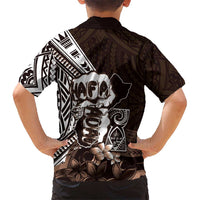 Hafa Adai Guam Discovery Day Kid Hawaiian Shirt Chamorro Latte Stone Hand Brown Version LT14 - Polynesian Pride