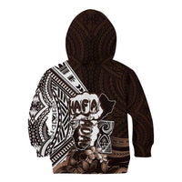 Hafa Adai Guam Discovery Day Kid Hoodie Chamorro Latte Stone Hand Brown Version