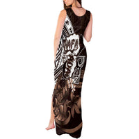 Hafa Adai Guam Discovery Day Tank Maxi Dress Chamorro Latte Stone Hand Brown Version