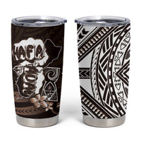 Hafa Adai Guam Discovery Day Tumbler Cup Chamorro Latte Stone Hand Brown Version
