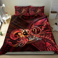 Personalised Polynesia Zodiac Aries Bedding Set Galaxy Polynesian Pattern Chest Tattoo Style