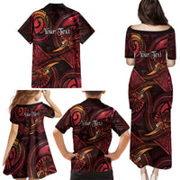 Personalised Polynesia Zodiac Aries Family Matching Puletasi and Hawaiian Shirt Galaxy Polynesian Pattern Chest Tattoo Style LT14 - Polynesian Pride