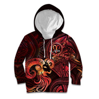 Personalised Polynesia Zodiac Aries Kid Hoodie Galaxy Polynesian Pattern Chest Tattoo Style