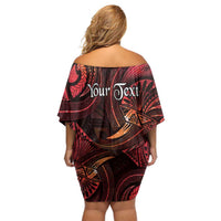 Personalised Polynesia Zodiac Aries Off Shoulder Short Dress Galaxy Polynesian Pattern Chest Tattoo Style