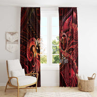Personalised Polynesia Zodiac Aries Window Curtain Galaxy Polynesian Pattern Chest Tattoo Style