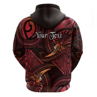 Personalised Polynesia Zodiac Aries Zip Hoodie Galaxy Polynesian Pattern Chest Tattoo Style