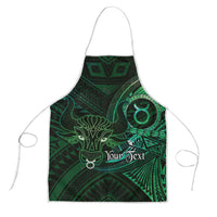Personalised Polynesia Zodiac Taurus Apron Galaxy Polynesian Pattern Chest Tattoo Style LT14 Green - Polynesian Pride