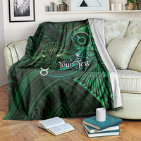 Personalised Polynesia Zodiac Taurus Blanket Galaxy Polynesian Pattern Chest Tattoo Style LT14 Green - Polynesian Pride