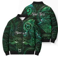 Personalised Polynesia Zodiac Taurus Bomber Puffer Jacket Galaxy Polynesian Pattern Chest Tattoo Style LT14 - Polynesian Pride