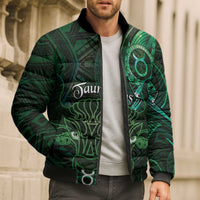 Personalised Polynesia Zodiac Taurus Bomber Puffer Jacket Galaxy Polynesian Pattern Chest Tattoo Style LT14 - Polynesian Pride