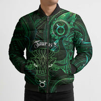 Personalised Polynesia Zodiac Taurus Bomber Puffer Jacket Galaxy Polynesian Pattern Chest Tattoo Style LT14 - Polynesian Pride