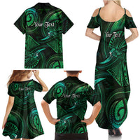 Personalised Polynesia Zodiac Taurus Family Matching Summer Maxi Dress and Hawaiian Shirt Galaxy Polynesian Pattern Chest Tattoo Style
