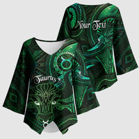 Personalised Polynesia Zodiac Taurus Kimono Sleeve Blouse Galaxy Polynesian Pattern Chest Tattoo Style LT14 - Polynesian Pride