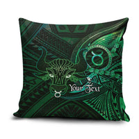 Personalised Polynesia Zodiac Taurus Pillow Cover Galaxy Polynesian Pattern Chest Tattoo Style LT14 Green - Polynesian Pride