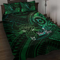 Personalised Polynesia Zodiac Taurus Quilt Bed Set Galaxy Polynesian Pattern Chest Tattoo Style