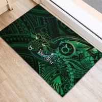 Personalised Polynesia Zodiac Taurus Rubber Doormat Galaxy Polynesian Pattern Chest Tattoo Style LT14 - Polynesian Pride