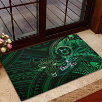 Personalised Polynesia Zodiac Taurus Rubber Doormat Galaxy Polynesian Pattern Chest Tattoo Style LT14 - Polynesian Pride