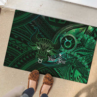 Personalised Polynesia Zodiac Taurus Rubber Doormat Galaxy Polynesian Pattern Chest Tattoo Style LT14 - Polynesian Pride