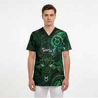 Personalised Polynesia Zodiac Taurus Scrub Top Galaxy Polynesian Pattern Chest Tattoo Style LT14 - Polynesian Pride
