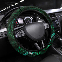Polynesia Zodiac Taurus Steering Wheel Cover Galaxy Polynesian Pattern Chest Tattoo Style LT14 Universal Fit Green - Polynesian Pride