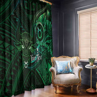 Personalised Polynesia Zodiac Taurus Window Curtain Galaxy Polynesian Pattern Chest Tattoo Style LT14 - Polynesian Pride