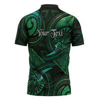 Personalised Polynesia Zodiac Taurus Zipper Polo Shirt Galaxy Polynesian Pattern Chest Tattoo Style LT14 - Polynesian Pride