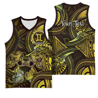 Personalised Polynesia Zodiac Gemini Basketball Jersey Galaxy Polynesian Pattern Chest Tattoo Style LT14 - Polynesian Pride