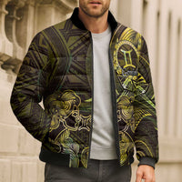 Personalised Polynesia Zodiac Gemini Bomber Puffer Jacket Galaxy Polynesian Pattern Chest Tattoo Style LT14 - Polynesian Pride