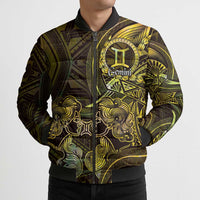 Personalised Polynesia Zodiac Gemini Bomber Puffer Jacket Galaxy Polynesian Pattern Chest Tattoo Style LT14 - Polynesian Pride