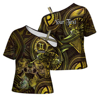 Personalised Polynesia Zodiac Gemini Cross Shoulder Shirt Galaxy Polynesian Pattern Chest Tattoo Style LT14 - Polynesian Pride
