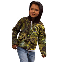 Personalised Polynesia Zodiac Gemini Kid Hoodie Galaxy Polynesian Pattern Chest Tattoo Style LT14 - Polynesian Pride