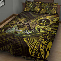 Personalised Polynesia Zodiac Gemini Quilt Bed Set Galaxy Polynesian Pattern Chest Tattoo Style LT14 - Polynesian Pride